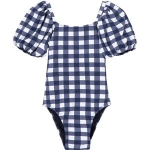 HABITUAL Navy Gingham One Piece Swimsuit Girls Size 12